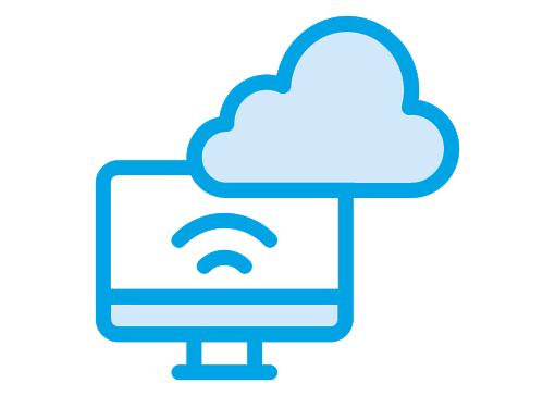 computer with cloud concept icon
