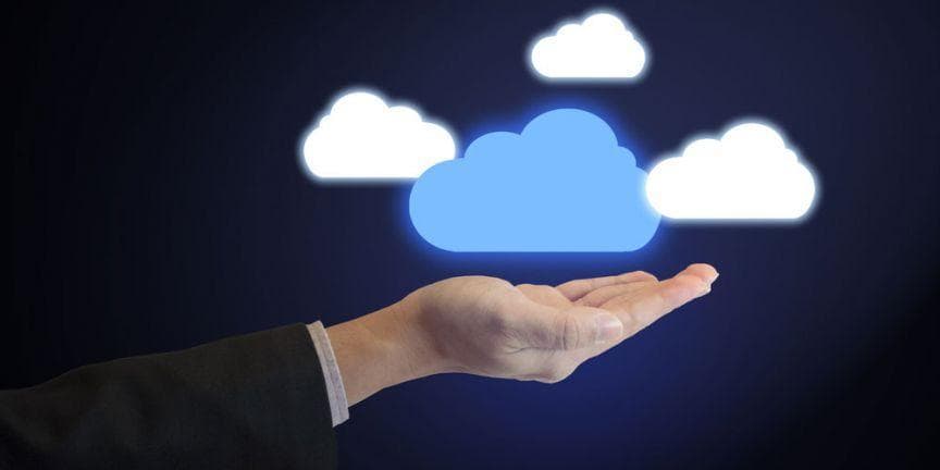 businessman using cloud network and cloud communications