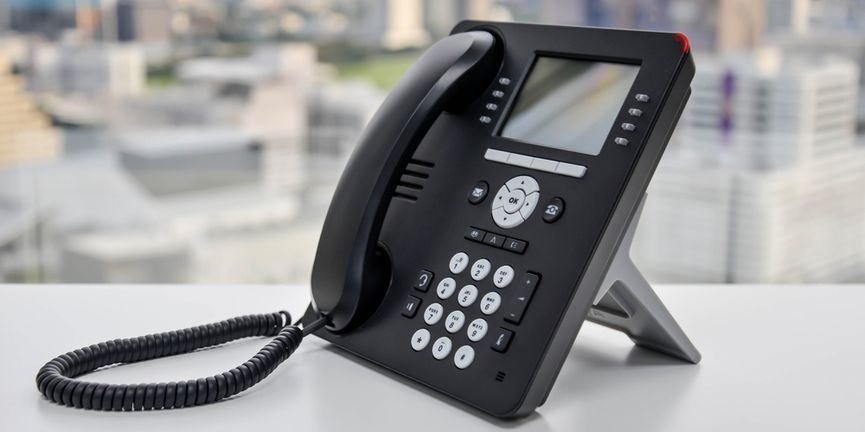 IP business telephone on desk