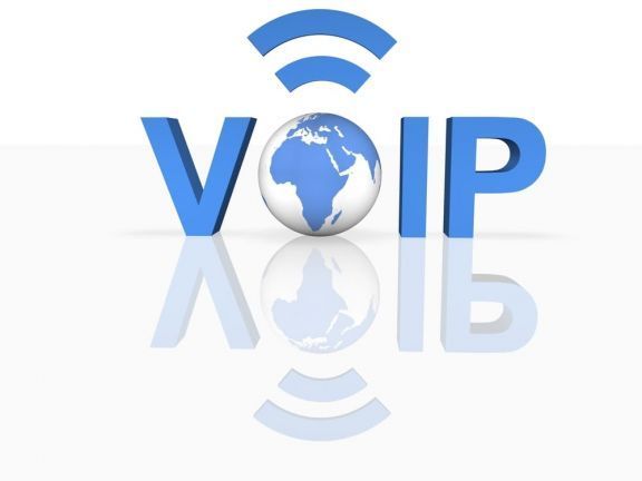 Future of VoIP voip symbol including planet earth and radio waves