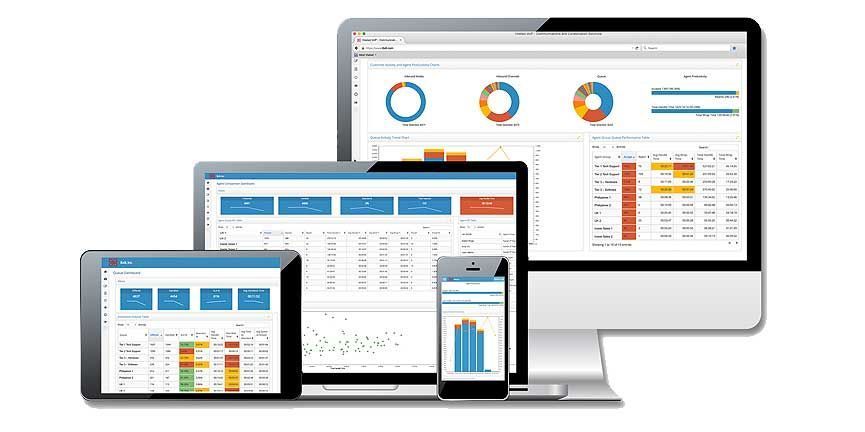 8x8 recently introduced new capabilities to its Virtual Contact Center solution. 8x8 contact center user interface on multiple devices