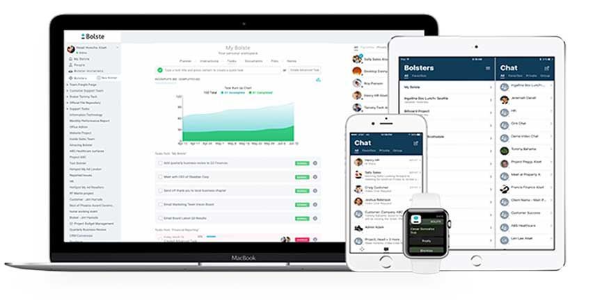 bolste inc collaboration application on mobile tablet and laptop devices