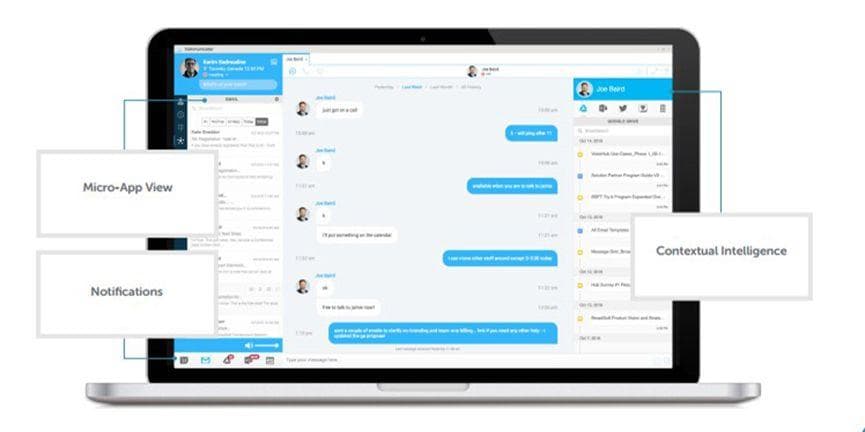 BroadSoft Hub keeps everything a worker needs at their fingertips for more effective communications. BroadSoft Hub dashboard user interface