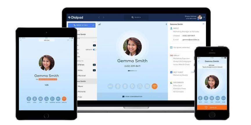 Dialpad focuses their solutions on usability and the overall user experience across all devices. dialpad mobile tablet laptop user interface