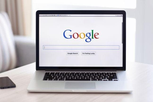 google search on laptop computer