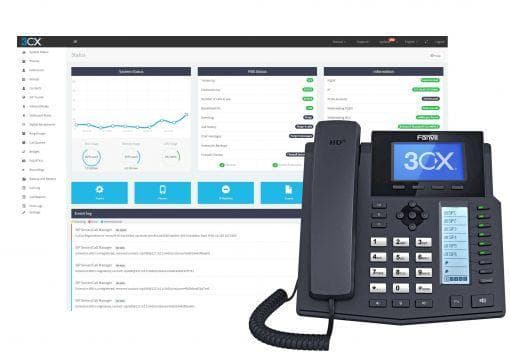 3cx dashboard and ip phone