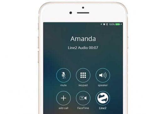 iphone incoming call from line2 customer
