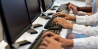 agents on contact center computers