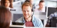 employee talking to clients on the phone