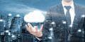 businessman with cloud network