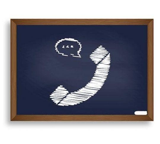 Schools and educational institutions will enjoy the flexibility and reliability of VoIP. phone drawing on school chalkboard