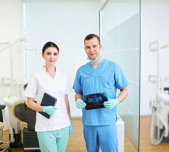 dentist and dental hygenist