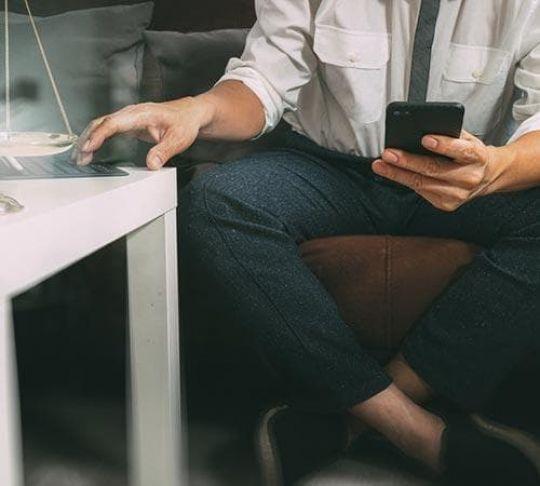lawyer on mobile device