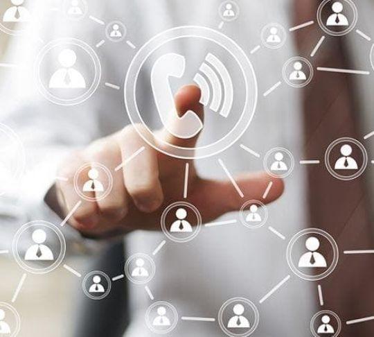 making a call to different employees